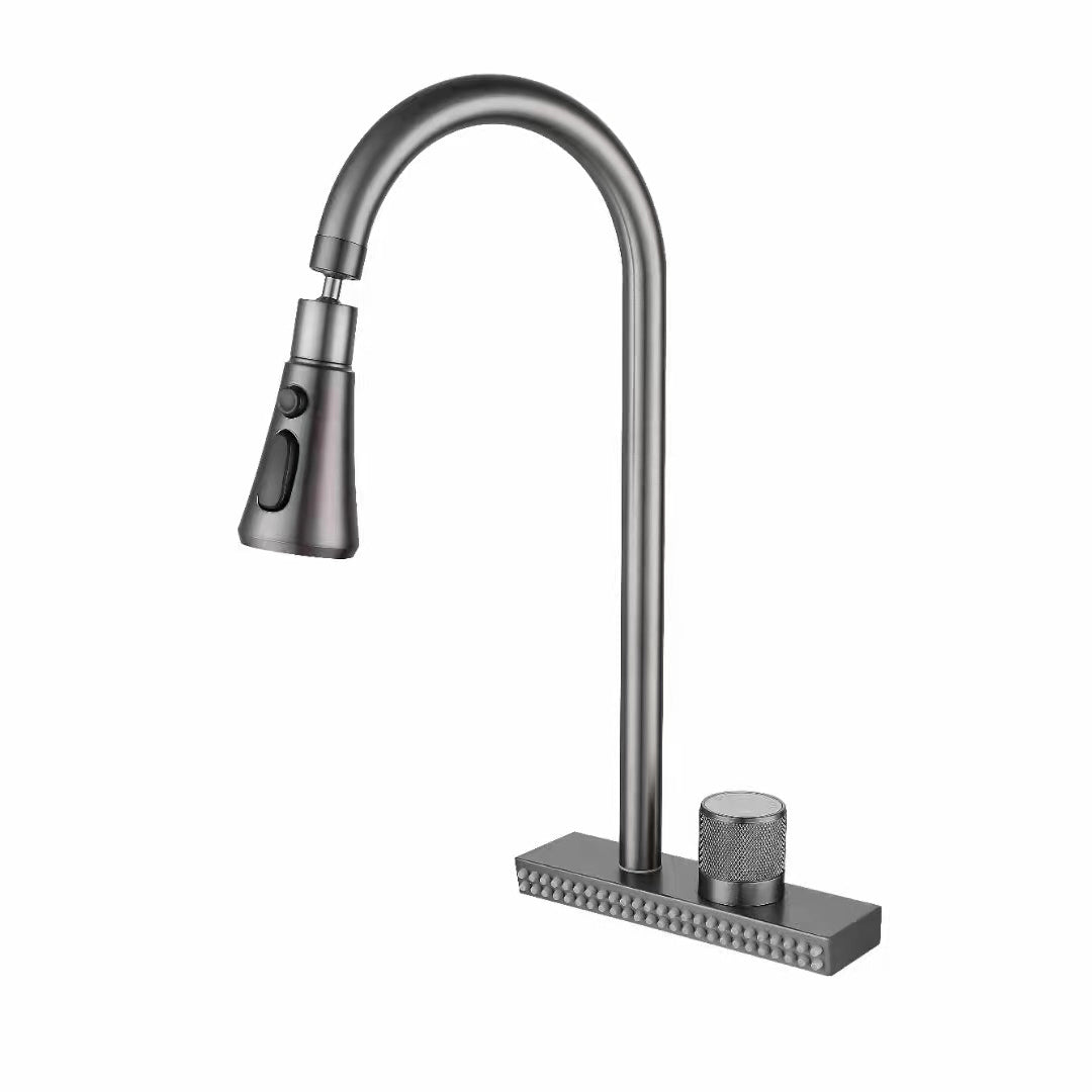 Contemporary Standard Kitchen Faucets Brushed Nickel No Sensor Swivel Spout