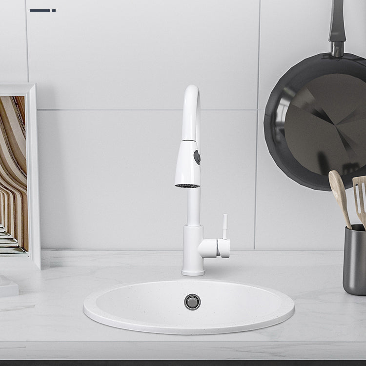 Single Bowl Kitchen Sink Modern Quartz Kitchen Sink with Round Shape