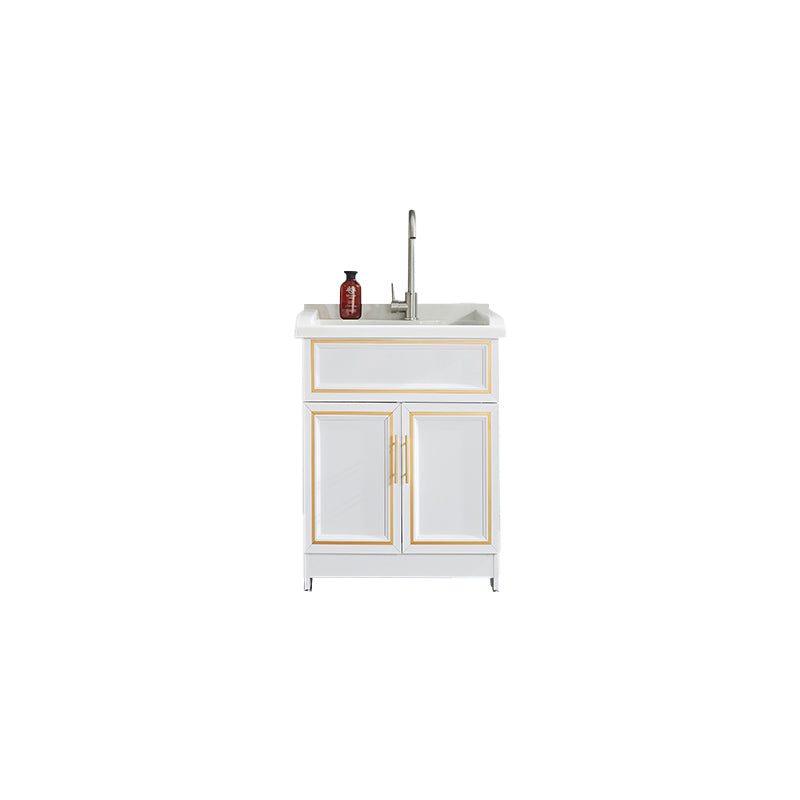 Bathroom Sink Vanity Ceramic Sink Drawers Storage Shelf Vanity with Faucet