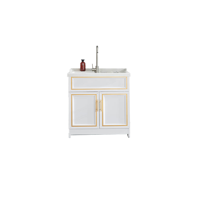 Bathroom Sink Vanity Ceramic Sink Drawers Storage Shelf Vanity with Faucet