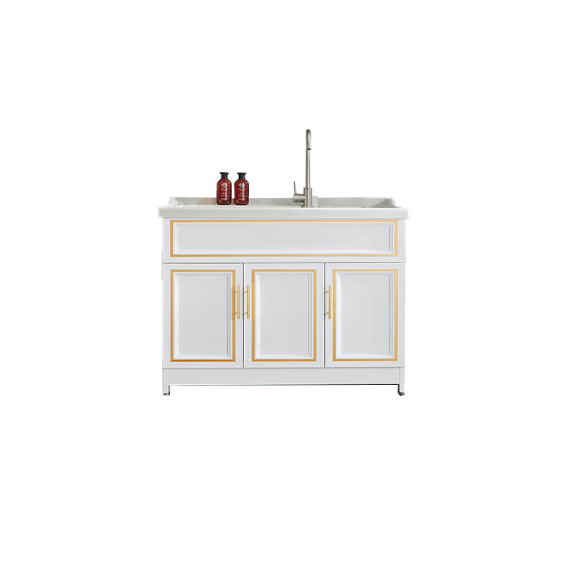 Bathroom Sink Vanity Ceramic Sink Drawers Storage Shelf Vanity with Faucet