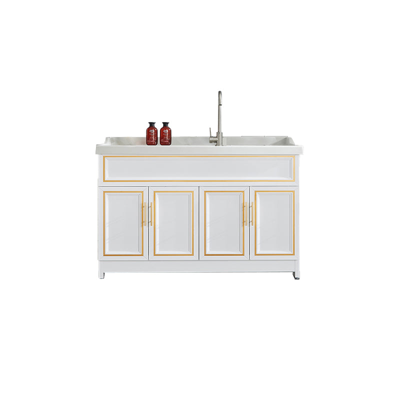 Bathroom Sink Vanity Ceramic Sink Drawers Storage Shelf Vanity with Faucet