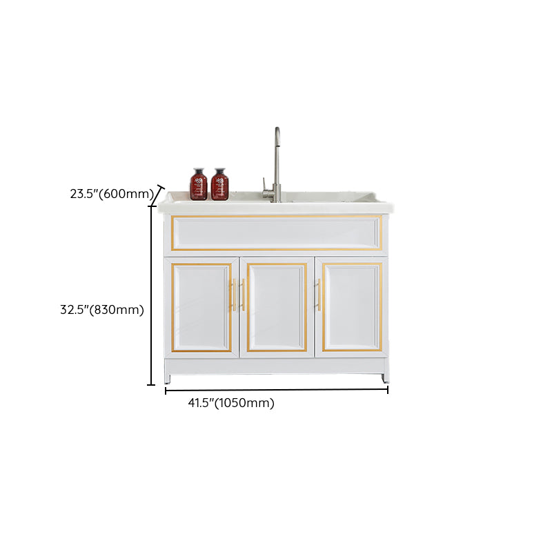 Bathroom Sink Vanity Ceramic Sink Drawers Storage Shelf Vanity with Faucet