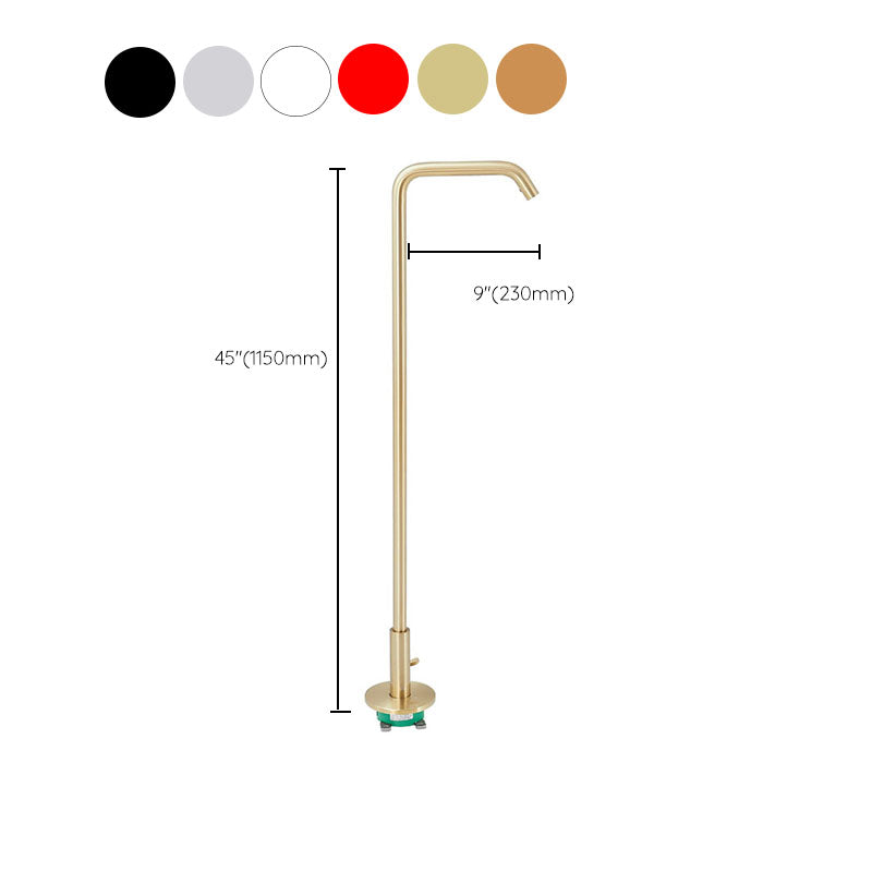 Tub Filler High Arc Handshower Lever Handle Copper Freestanding Tub Filler