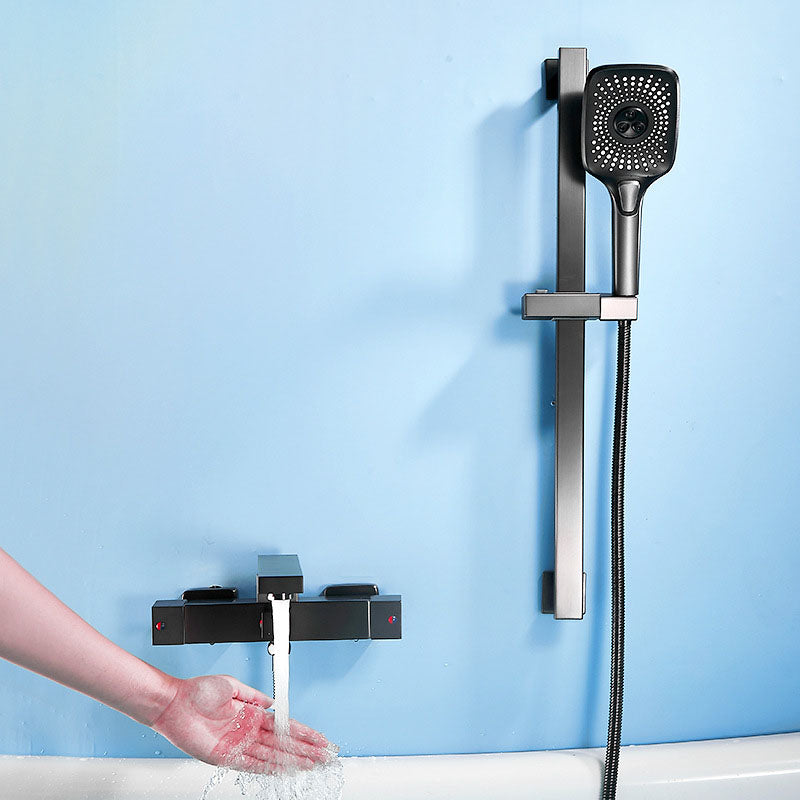 Wall Mounted MetalTub Filler Double Handles Wall Mounted Faucet