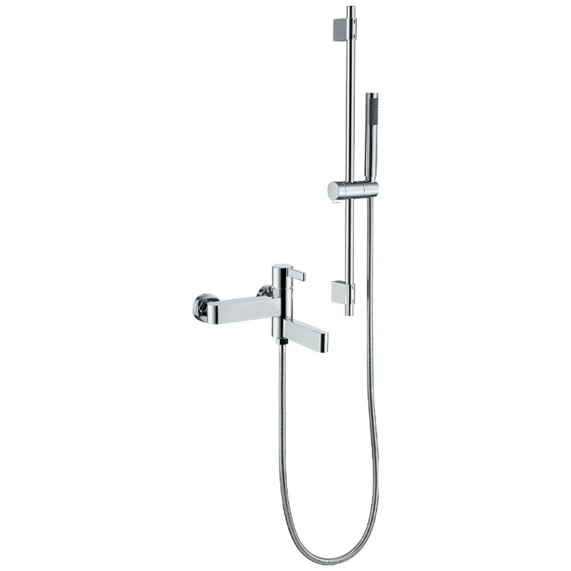 Contemporary Chrome Bath Faucet Trim Swivel Wall Mounted with Hand Shower