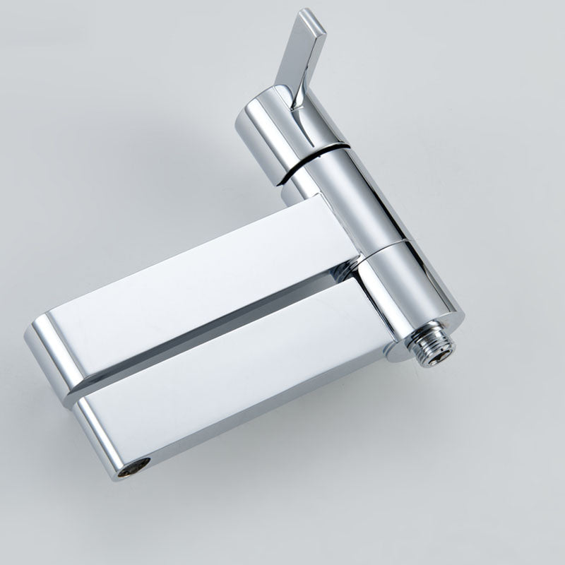 Contemporary Chrome Bath Faucet Trim Swivel Wall Mounted with Hand Shower