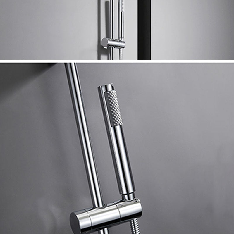 Contemporary Chrome Bath Faucet Trim Swivel Wall Mounted with Hand Shower