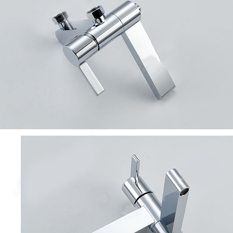 Contemporary Chrome Bath Faucet Trim Swivel Wall Mounted with Hand Shower