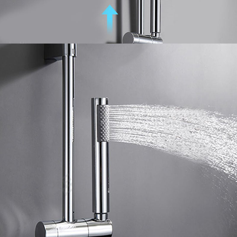 Contemporary Chrome Bath Faucet Trim Swivel Wall Mounted with Hand Shower