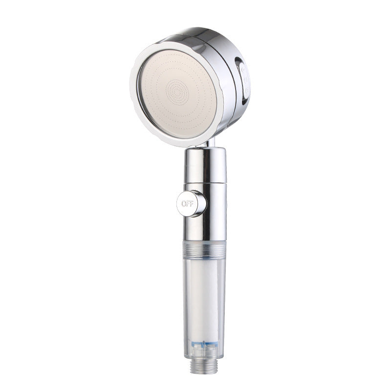 Adjustable Water Flow Shower Head Solid Color 3 Settings Round Handheld Shower Head
