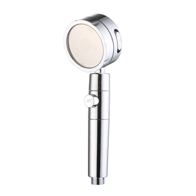 Adjustable Water Flow Shower Head Solid Color 3 Settings Round Handheld Shower Head