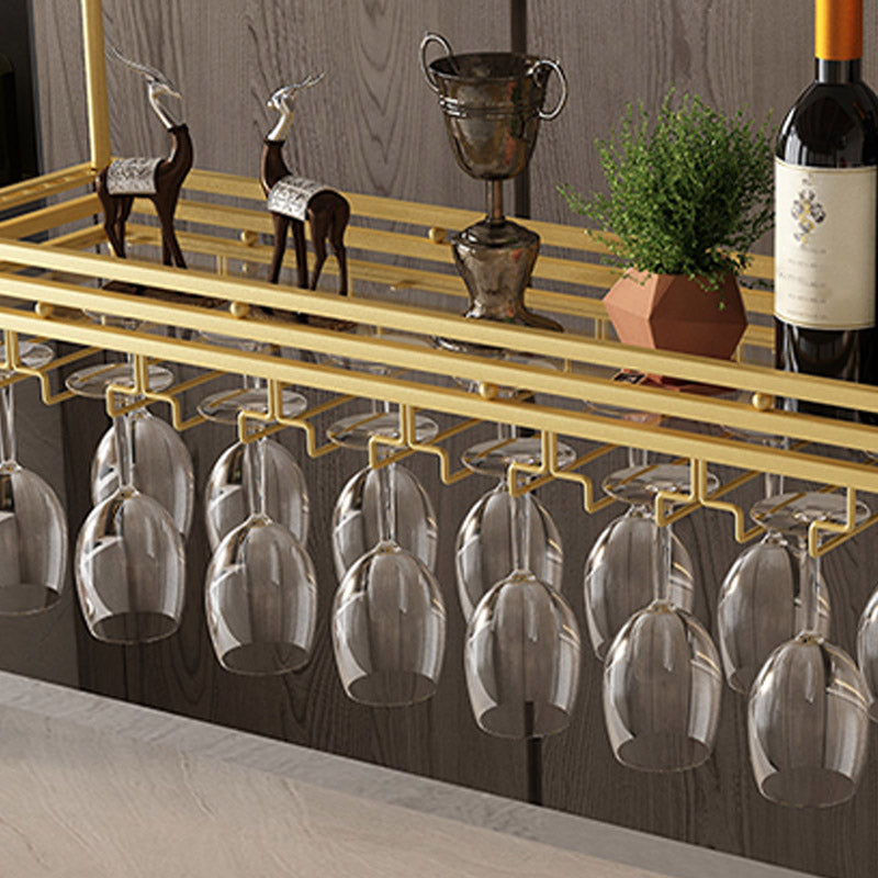 Hanging Wine Rack Metal Wine Bottle & Glass Rack for Dining Room