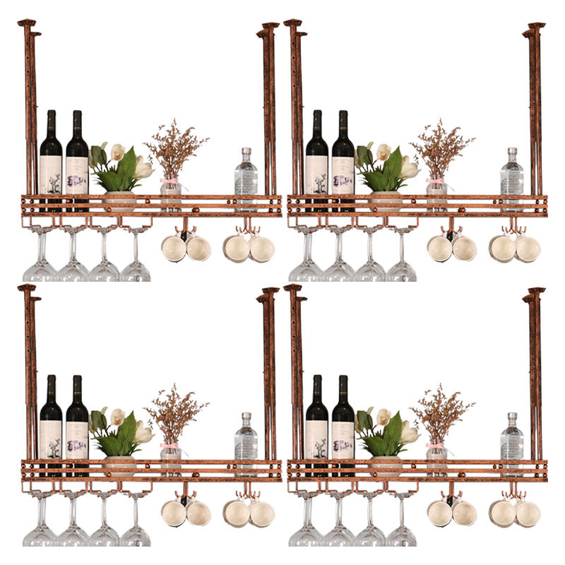 Hanging Wine Rack Metal Wine Bottle & Glass Rack for Dining Room