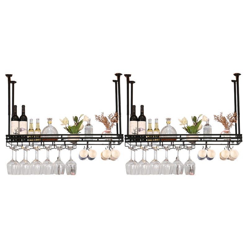 Hanging Wine Rack Metal Wine Bottle & Glass Rack for Dining Room