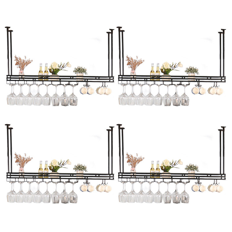 Hanging Wine Rack Metal Wine Bottle & Glass Rack for Dining Room