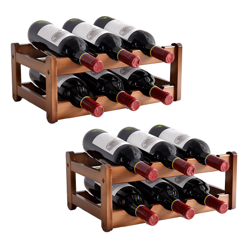 Modern Countertop Wine Rack Wood Wine Bottle Rack for Living Room