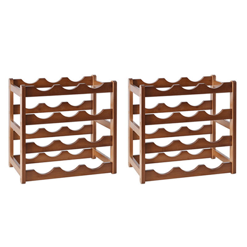 Modern Countertop Wine Rack Wood Wine Bottle Rack for Living Room