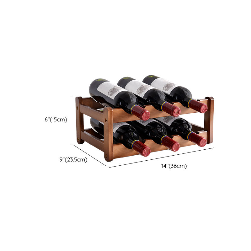 Modern Countertop Wine Rack Wood Wine Bottle Rack for Living Room