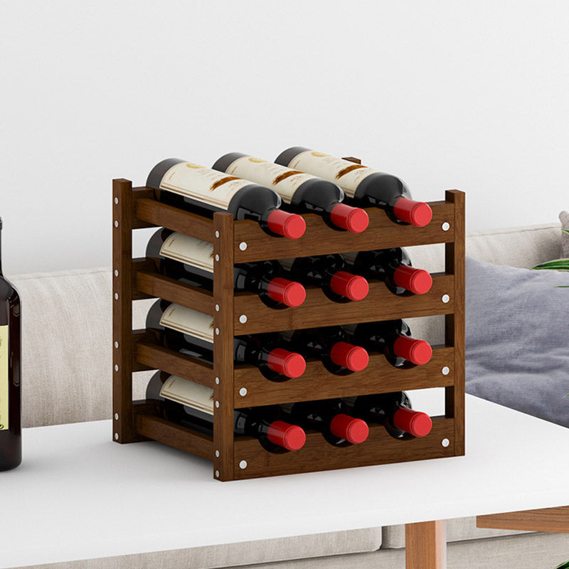 Solid Wood Wine Rack Countertop Wine Bottle Rack for Living Room