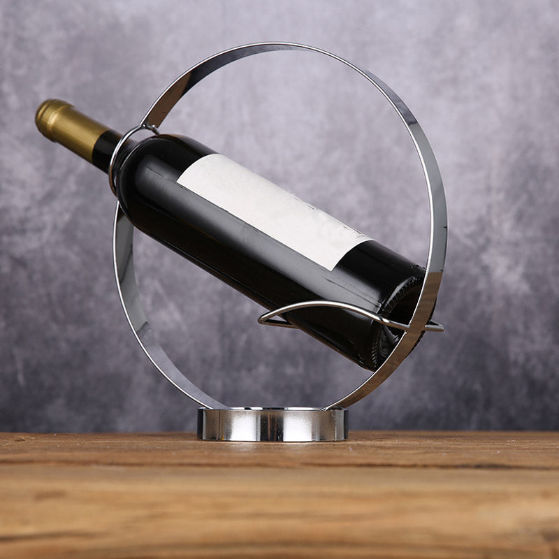 Countertop Wine Rack Metal Glam Wine Bottle Rack for Living Room
