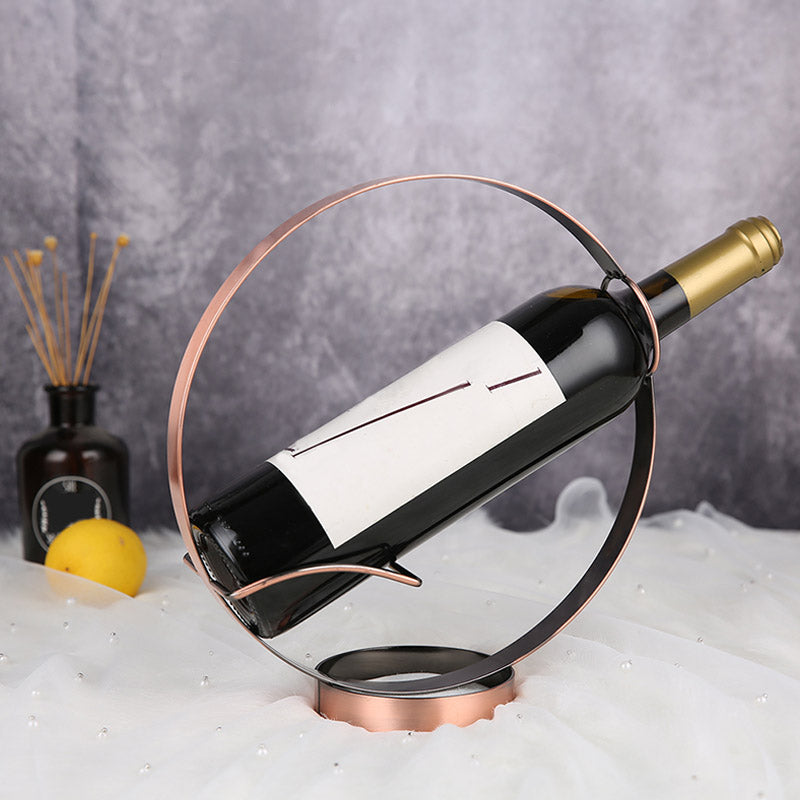 Countertop Wine Rack Metal Glam Wine Bottle Rack for Living Room