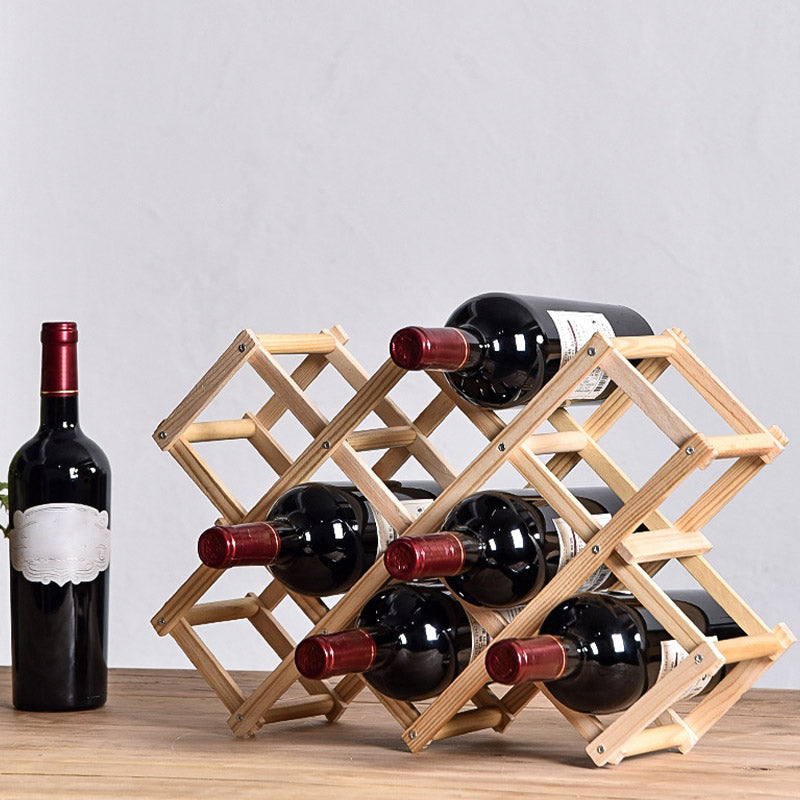 Tabletop Modern Wine Rack Solid Wood Wine Bottle Rack for Living Room