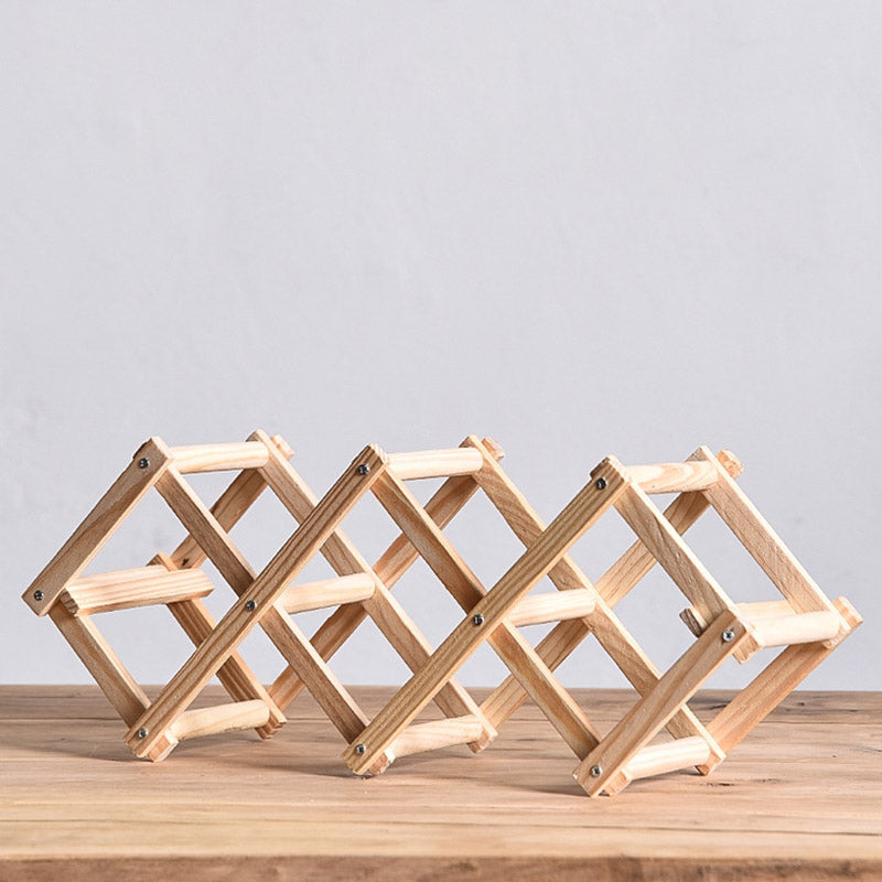 Tabletop Modern Wine Rack Solid Wood Wine Bottle Rack for Living Room
