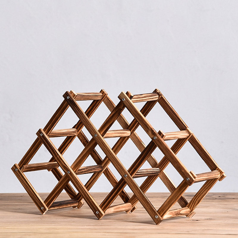 Tabletop Modern Wine Rack Solid Wood Wine Bottle Rack for Living Room