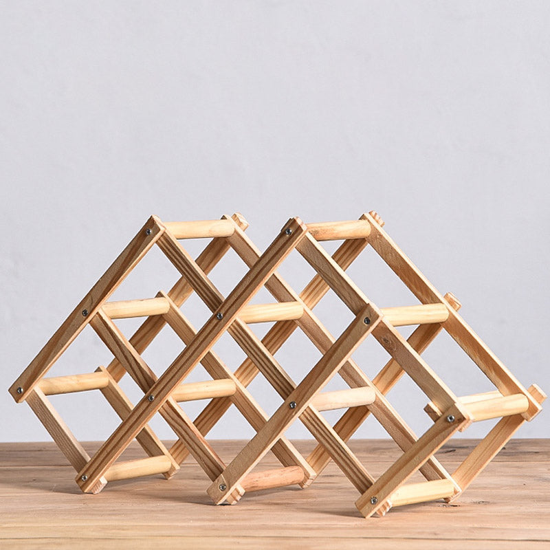 Tabletop Modern Wine Rack Solid Wood Wine Bottle Rack for Living Room