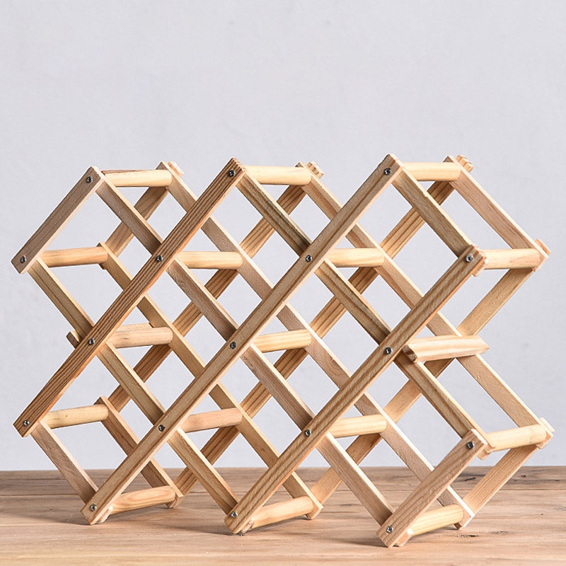Tabletop Modern Wine Rack Solid Wood Wine Bottle Rack for Living Room