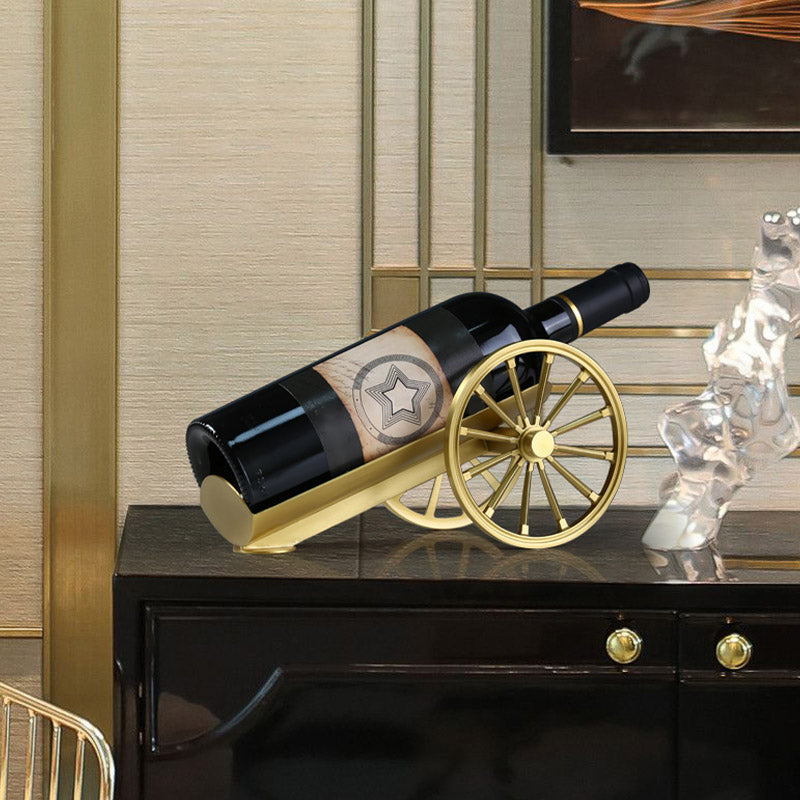 Countertop Wine Rack Metal Gold Wine Bottle Rack for Living Room