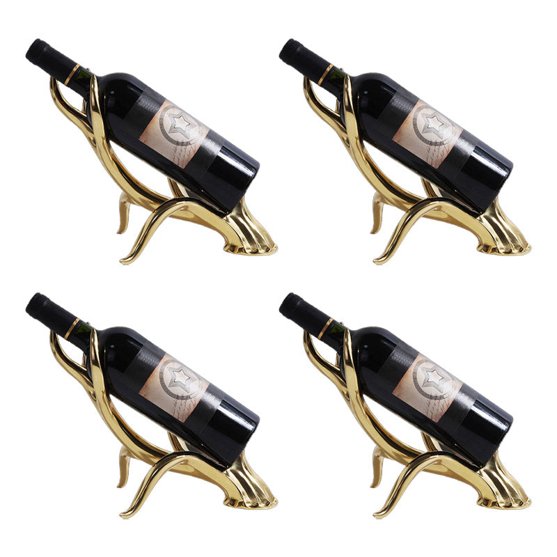 Countertop Wine Rack Metal Gold Wine Bottle Rack for Living Room