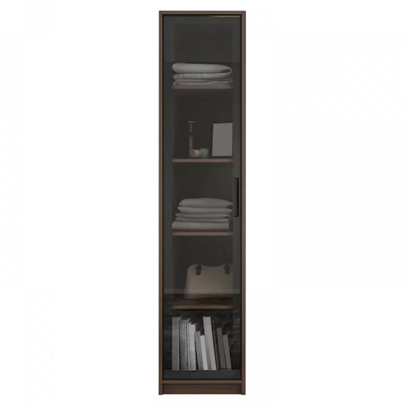 Brown Wood Wardrobe Armoire Modern Freestanding Wardrobe with Self Close Drawers