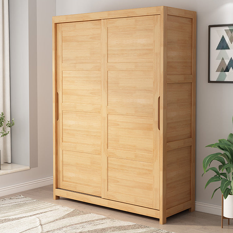 Rubberwood Solid Wood Wardrobe Traditional Freestanding Wardrobe