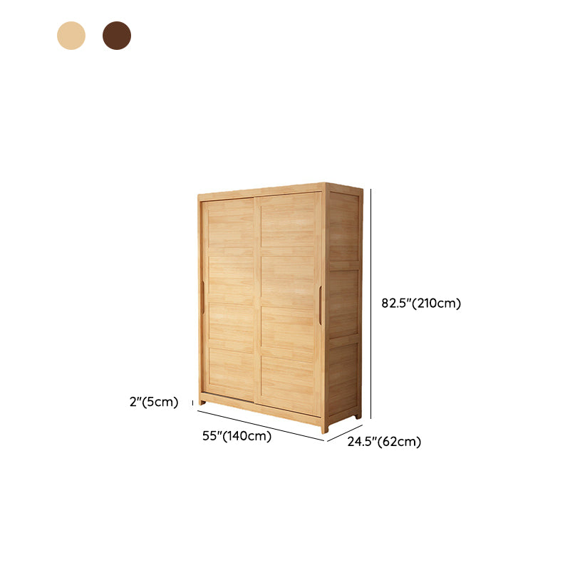 Rubberwood Solid Wood Wardrobe Traditional Freestanding Wardrobe