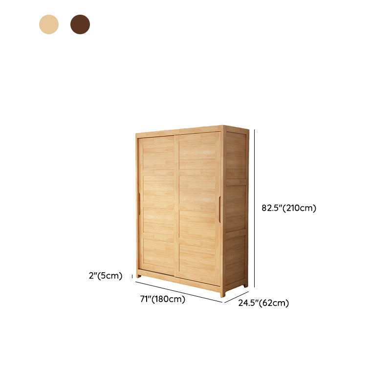 Rubberwood Solid Wood Wardrobe Traditional Freestanding Wardrobe