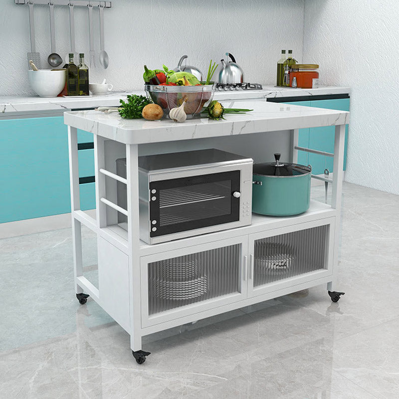 Modern Dining Room Prep Table Rectangular Rolling Kitchen Trolley