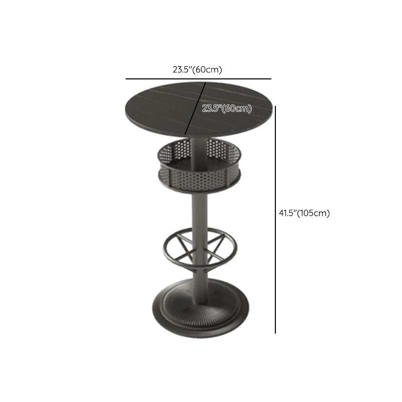 Industrial Black Bar Table Living Room Bistro Bar Desk with Storage