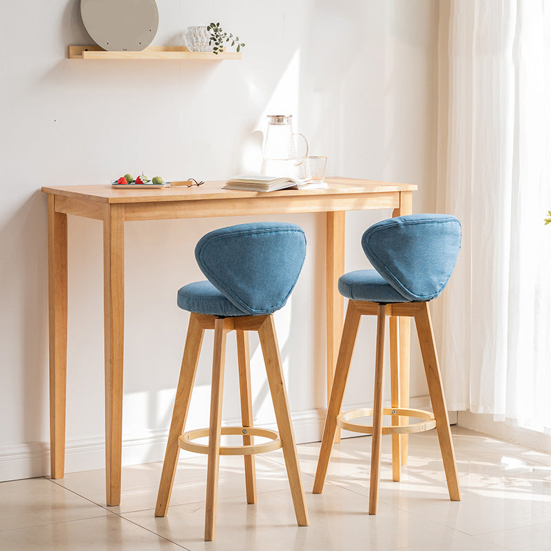 Modern Rectangle Bar Table Solid Wood Counter Height Bar Dining Table with 4 Legs