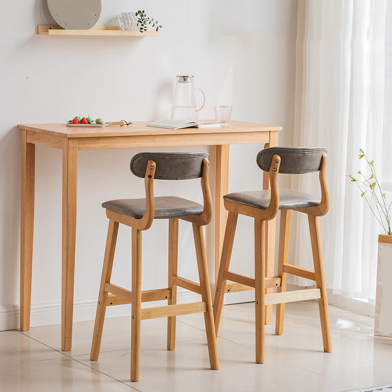 Modern Rectangle Bar Table Solid Wood Counter Height Bar Dining Table with 4 Legs