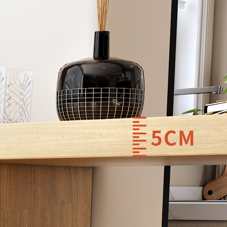 Contemporary Solid Wood Bar Dining Table Rectangle Bar Table with Storage Base