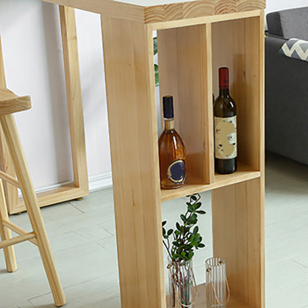 Modern Pine Solid Wood Bar Height Table Rectangle Bar Table for Living Room