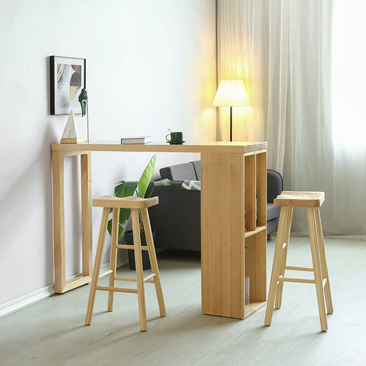 Modern Pine Solid Wood Bar Height Table Rectangle Bar Table for Living Room