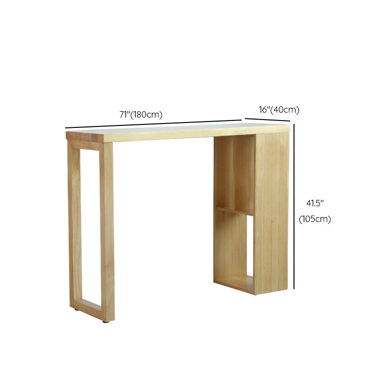 Modern Pine Solid Wood Bar Height Table Rectangle Bar Table for Living Room