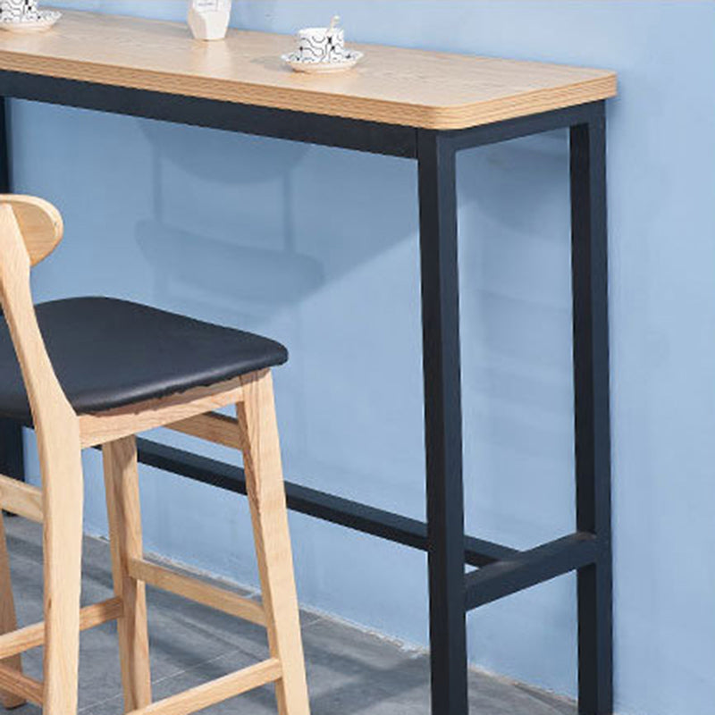 Industrial 1/2/3/5 Pieces Solid Wood Bar Table Set Fixed Counter Set for Home Use