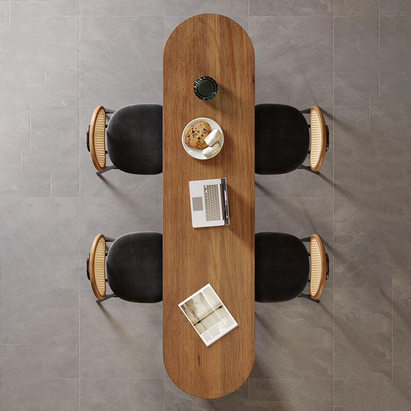 Modern Style Oval Bar Table 1/2/5 Pieces Wood Bar Table Set for Kitchen