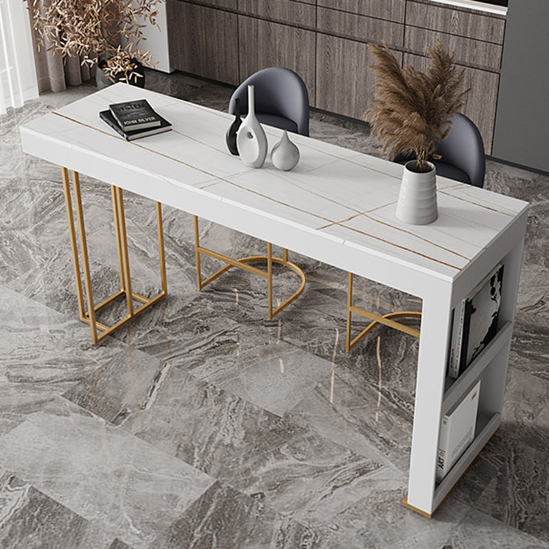 Glam Style Rectangle Bar Table 1/2/3 Pieces Stone Bar Table Set for Home Use