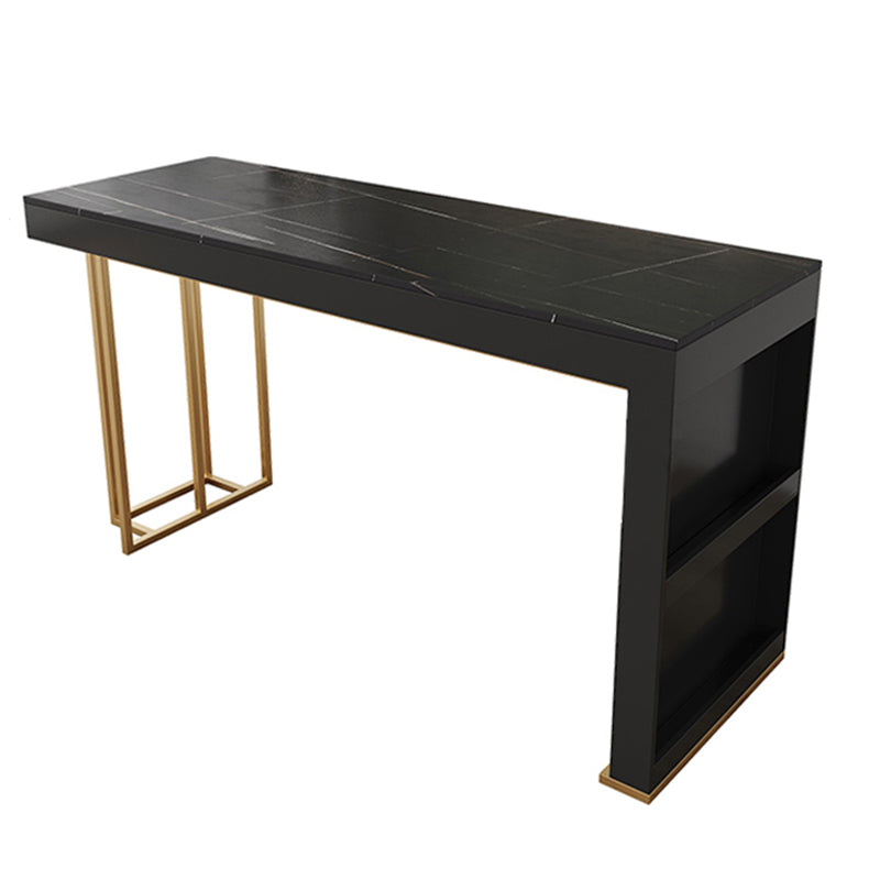 Glam Style Rectangle Bar Table 1/2/3 Pieces Stone Bar Table Set for Home Use