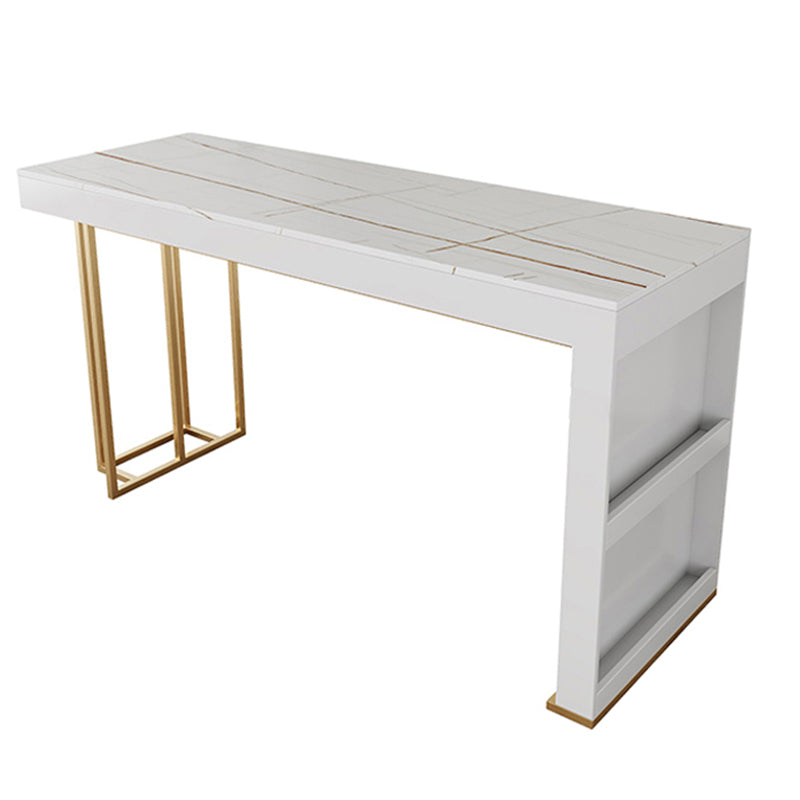 Glam Style Rectangle Bar Table 1/2/3 Pieces Stone Bar Table Set for Home Use